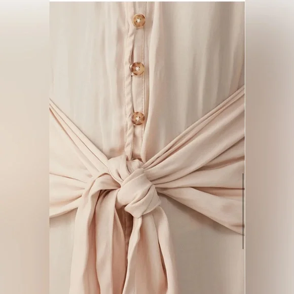 LIKE NEW LOVE, WHIT BY WHITNEY PORT NUDE TIE WAIST DRESS